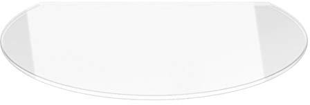 Kreisabschnitt 120x105cm - Funkenschutzplatte Kaminbodenplatte Glasplatte Kaminofen Unterlage (Kreisabschnitt 120x105cm ohne Silikon-Dichtung)