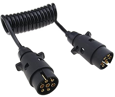 Conector de cable de extensión de placa de iluminación de remolque, 1,2 m, 7 pines, macho a macho, enchufe de cable