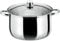 Buckingham Premium Deep Casserole Dish Mirror Finish with Glass Lid Stainless Steel Cooking Pot for Boiling and Simmering Induction Compatible 28 Cm by Buckingham