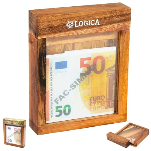 Logica Puzzles Art. Tricky Safe M - Wooden Brain Teaser - Secret Safe - Difficulty 5/6 Incredible - Leonardo da Vinci Collection