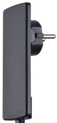 Evoline Plug Netzstecker-Adapterverlängerung mit Schukostecker - schwarz