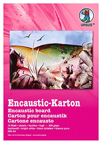 Ursus 16234600 Enkaustik Kartonblock A4 300g/m², 10 Blatt, hochweiß