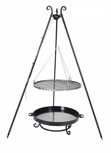 SET Schwenkgrill best. aus Dreibein, Stahl Grillrost 70 cm und Feuerschale 80 cm
