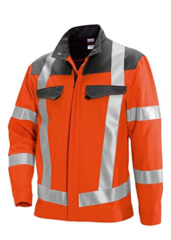 BP 2012-845-8553-44/46l Arbeitsjacke, Stehkragen, verdeckter Reißverschluss, 270,00 g/m² Stoffmischung, Warnorange/dunkelgrau, 44/46l
