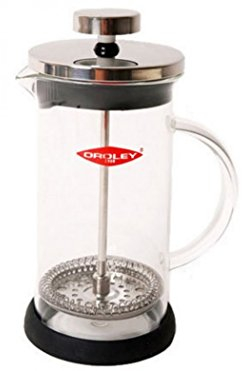 Oroley - Cafetera Francesa Spezia | de Émbolo | de Acero Inoxidable y Cristal | 3 Tazas | Para Café y Té | 350ml