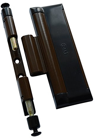 CAL DOUBLEX XL, marrone/nero, Sistema di sicurezza per porte e finestre, protezione antifurto, lucchetto per finestra - 2 chiavistelli in acciaio