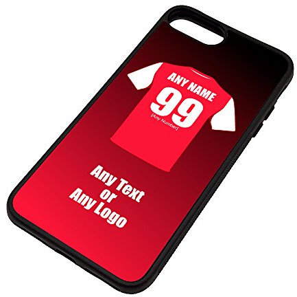 Personalised Gift - Arsenal iPhone 7/8 Case (Black, Football Club Design Theme) - Any Name/Message on Your Unique - Apple TPU - The Gunners