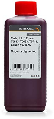 Octopus Nachfülltinte kompatibel (kein OEM) für Epson T0613, T0633, T0713, Epson 16, 16XL Druckerpatronen, Tintenpatronen Magenta pigmentiert, 1L, Non-OEM