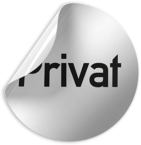 Türschilder24 Folienschild Schild - D = 100 mm PVC Silber - Robuste Kratzfeste Folie - UV beständig - Perfekt für Glastüren und alle glatten Flächen (Privat)