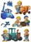 alles-meine.de GmbH 6 TLG. Set Fensterbilder - Bob der Baumeister - Sticker Fenstersticker Aufkleber - selbstklebend + wiederverwendbar - Fensterbild/z.B. für Fenster und Spieg..