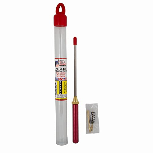 Pro-Shot PRO6-5-MULTI Pistol Cleaning Kit: .38-.45 Cal Gun Cleaning Kit with Brass Brush, Gun Cleaner Tools & Gun Cleaning Brushes, Premium USA-Made Hunting Gear for Handgun Maintenance