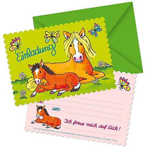 Lutz Mauder 26017 Stanzkarte Einladungs-Set Mein Ponyhof
