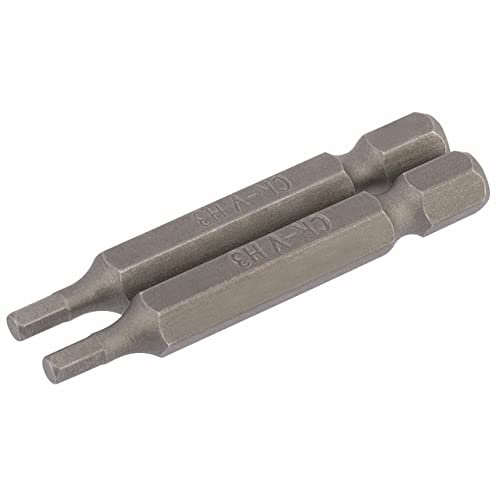 Draper 64253 3mm 1/4 Hex Hexagonal Insert Bit 50mm Long (2 Piece)