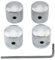 Musiclily Metric Metal Dome Knobs Volume Tone Control Knobs with Allen Keys Screw Set for Electric Guitar Bass, Chrome(4 Pieces)