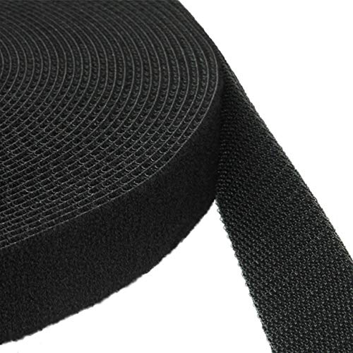 KLEBESHOP24 KLETTBAND BEIDSEITIG | Haken + Flausch Rücken an Rücken | Breite + Farbe wählbar | 3, 8 oder 25 m | Klettband Back to Back/schwarz, 38 mm x 3 m