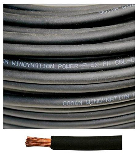 4 Gauge 4 AWG 15 Feet Black Welding Battery Pure Copper Flexible Cable Wire - Car, Inverter, RV, Solar
