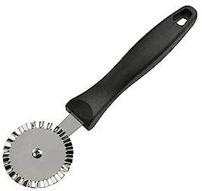 FM Professional 21721 Coupe pate cannelé, ustensile patisserie, coupe ravioli, rouleau pate a sucre, roulette de pâtisserie, rouleau à patisserie, Acier inoxydable, Plastique, 20,6 x 5,4 cm