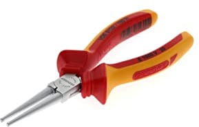 GEDORE VDE Round nose pliers, For gripping/bending, Long round jaws, VDE insulated, Electric, Single joint, VDE 8122-160 H