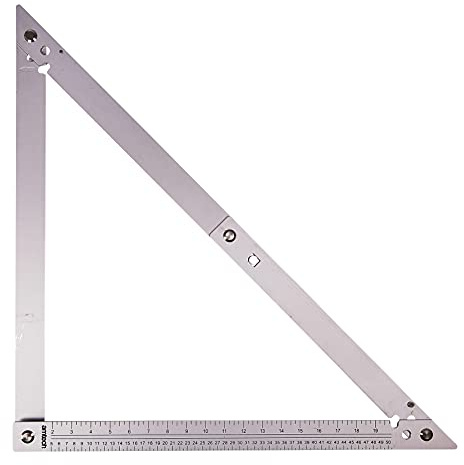 Amtech - 600mm Folding Aluminium Square, Metric & Imperial Graduations, 90° & 45° Layout Square with Storage Bag
