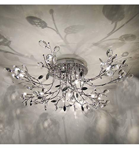 KosiLight - Deckenleuchte - Chrom Kristall Fernbedienung Aiken - Silber/Chrom - - Metall und Kristall - IP20 - Kompatibel mit A