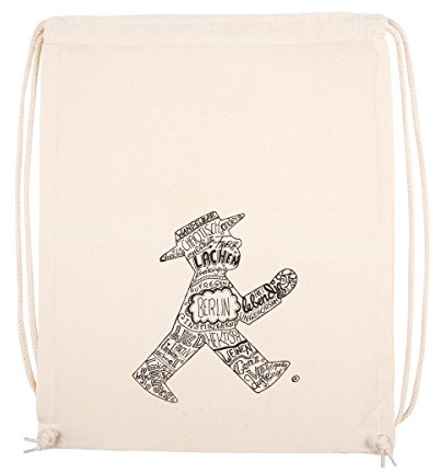 AMPELMANN Sportbeutel Gymsack Turnbeutel Mitläufer Natur 45 x 33 cm