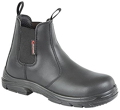 Grafters M9502A Mens Leather Super Wide Dealer Safety Boots Black