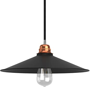 creative cables Pantalla Swing de Metal esmaltado para Casquillo E27 - Negro