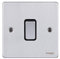 Schneider Electric Ultimate Low Profile - Single 2 Way Light Switch, GU1512BBC, Brushed Chrome with Black Insert