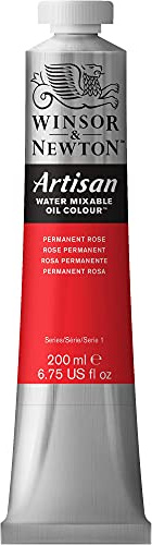 Winsor & Newton Artisan Water Mixable Oil Paint, 200ml, Permanent Rose