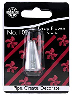 JEM Drop Flower Piping Nozzle no. 107, Silver