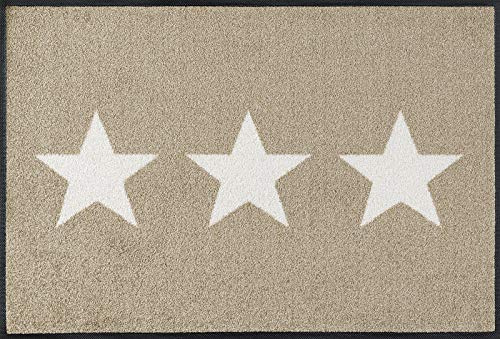 wash+dry Fußmatte, Stars sand 50x75 cm, innen und außen, waschbar