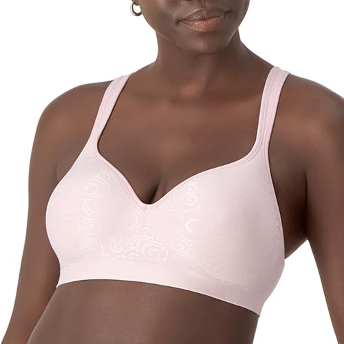 Bali Designs Women's Comfort Revolution Wire Free Bra, Hush Pink Swirl, 34C
