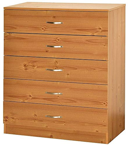 Vida Designs Riano Kommode mit 5 Schubladen, Schlafzimmermöbel, Kiefer