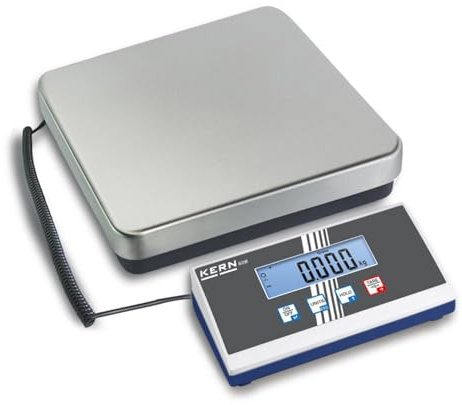 KERN Allround-Paketwaage mit Robuster Edelstahlwägeplatte, 5 g Ablesbarkeit, 15 kg Wägebereich