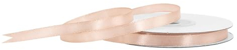 Satinband 6mm x 25m Rolle - FARBAUSWAHL in 3/6/12/18/25/38/50/75/100mm - farbecht & waschbar - Schleifenband für Hochzeit - Geschenkband zum Verpacken Basteln Dekorieren - Beige 835