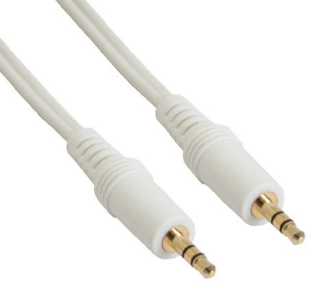 InLine Audiokabel (3,5 mm Stecker auf Stecker, Stereo, 10 m) Weiß/goldfarben