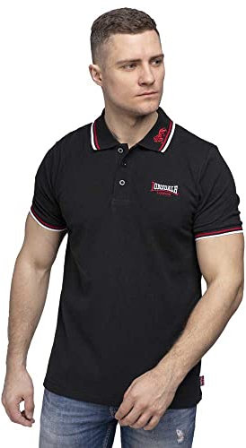 Lonsdale Herren Lion T Shirt, Black / Dark Red White, M EU