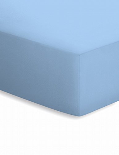 schlafgut Mako-Jersey Basic Spannbetttuch, Baumwolle, Ice, 200 x 100 cm