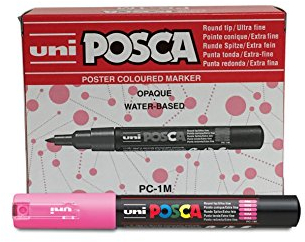 Uni-ball Posca PC-1M - Pennarello a punta extra fine Tratto larghezza 0,7 mm rosa