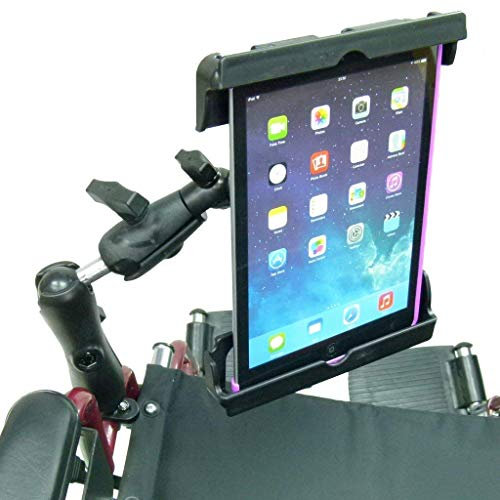 Wheelchair Rail/Tube Mount with Extension & Tablet Holder for Apple iPad Air (sku 21793)