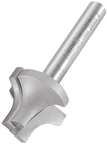 Trend Professional Sash Bar Ovolo Joint Router Cutter Bit, 1/4 Inch Shank, 22mm Cut Diameter & 18mm Cut Length, 10mm Radius, Tungsten Carbide Tipped, 7/50X1/4TC