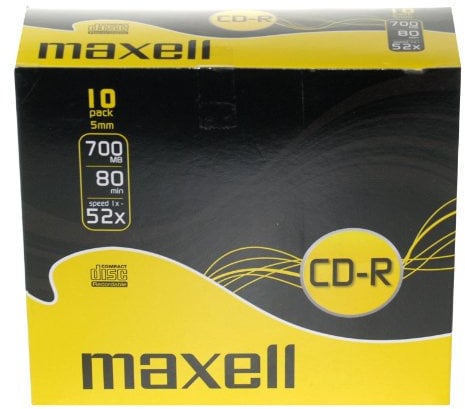 Maxell CD-R Rohlinge 80min 700MB 52x 10er Pack Slimcase