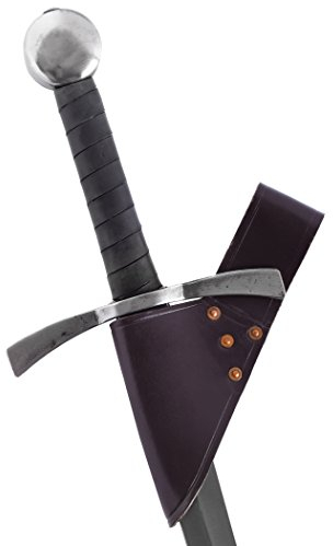 Battle-Merchant Schwertgürtelhalter aus braunem Leder, Gürtelhalter für Schwerter, Lederholster, LARP, Mittelalter, Wikinger, Lagerkleidung, Fasching, Kostümfest, Halloween