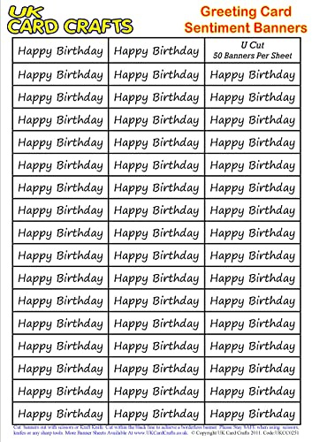 5 Bögen x 50 Happy Birthday-Banner – U-Schnitt – Kartengestaltung