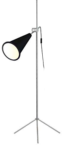 Lampenlux LED Stehlampe Kork Stehleuchte mit Schirm in schwarz Höhenverstellbar 1 x E27-Fassung Ø 55 cm inklusive LED-Leuchtmittel