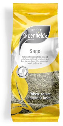 Greenfields Sage 50g, Premium Quality Dried Sage, Free From Additives and Preservatives