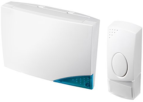 Masterplug Wireless Doorbell Push Button, Battery Operated, White with Visual Indicator