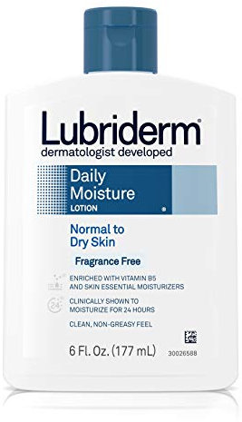 Lubriderm Daily Moisture Lotion For Normal To Dry Skin, Fragrance Free - 6 Oz