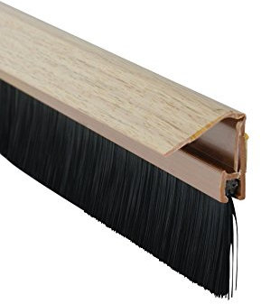 Stormguard 02SR0720838LWO Bottom of The Door Brush Strip Draught excluder 838mm (2'9) Light Wood with Cover to CONSEAL Screws, 838 mm (Assorted)