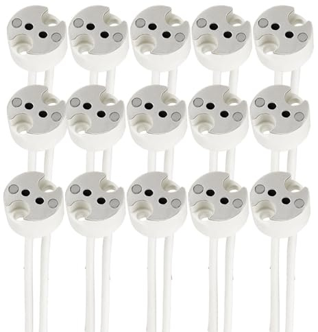 NCC-Licht 15 x GU5,3/G4/G6,35 Fassung Keramik LED Halogen mit Kabel